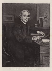 De Zeer Eerwaarde Edward White Benson, DD, aartsbisschop van Canterbury (gravure) door Lance Calkin