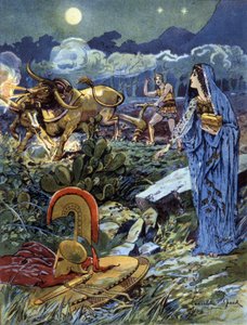 Jason, geholpen door Medea ploegt velden van Mars, c. 1900