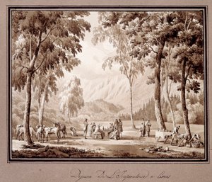 Ontbijt van keizerin Josephine de Beauharnais in Cervos in 1810