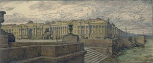 Het Senaatsplein in Sint-Petersburg, 1904 door Lanceray