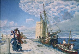 Wandeling langs de pierpromenade, 1908