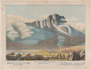 De Kingitorssuak gezien vanuit een vallei nabij Kangerdluarssunguak, Groenland, 1863