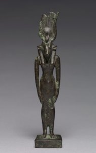 Statuette van Hathor, 664-30 v.Chr. door Late Period Egyptian