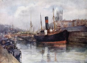 De Menapia, een Ierse Handelaar, St Stephens Kerk op de Achtergrond