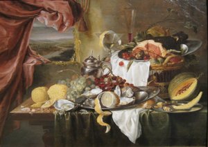 Stilleven met denkbeeldig uitzicht