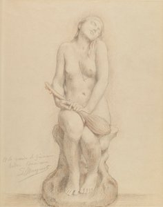Naaktfiguur met mandoline door Laurent Honore Marqueste