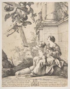 Maagd en kind met engelen, 1639 door Laurent de la Hyre