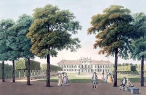 Uitzicht op het Kasteel van Plezier in Hetzendorf, Wenen, 1790s