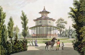 Uitzicht op het Chinese Zomerhuis, Paleis van Lichtenstein in Eisgrub, gegraveerd door Johann Ziegler, 1792