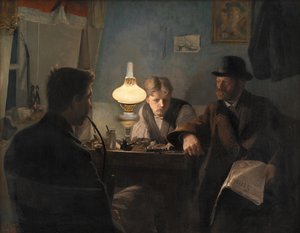 Een Bezoek aan de Schoenmaker, 1885 door Laurits Andersen Ring