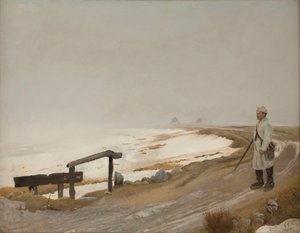 Mistige winterdag. Karrebæksminde door Laurits Andersen Ring