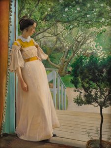 In de tuindeur. De vrouw van de kunstenaar, 1897 door Laurits Andersen Ring