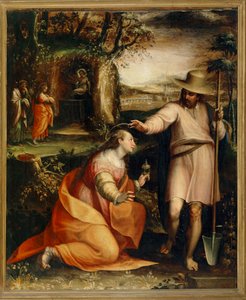 Christus verschijnt aan de heilige Maria Magdalena - Noli me tangere ... (schilderij op doek) door Lavinia Fontana
