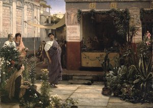 Een Romeinse Bloemenmarkt door Lawrence Alma Tadema