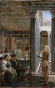 Een straatartiest door Lawrence Alma-Tadema