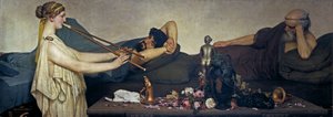 Pompeiaanse scène of De Siësta door Lawrence Alma Tadema