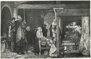 Koningin Fredegund aan het sterfbed van Bisschop Praetextatus, 586 door Lawrence Alma Tadema