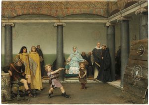 De Opvoeding van de Kinderen van Clotilde en Clovis, 1868 door Lawrence Alma Tadema