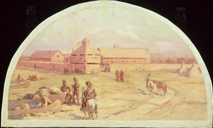 Het eerste Fort Dearborn door Lawrence Carmichael Earle