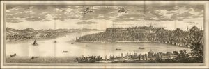 1711 illustratie - Uitzicht op de Grote Serrail van Constantinopel door Le Blond