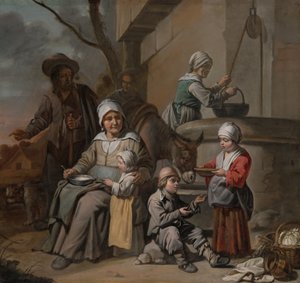 Le Maître aux Béguins - Boerengezin bij een waterput, 1650-60