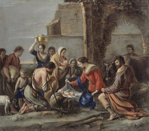 Le Nain - De aanbidding van de herders, 1644 door Le Nain Brothers