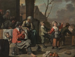 Boerenkinderen Dansen, ca. 1650 door Le Nain Brothers