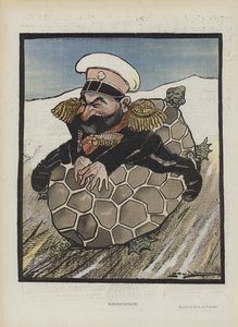 Aleksey Kuropatkin, Russische minister van oorlog. Illustratie voor Le Rire