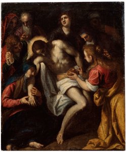 De klaagzang over Christus, laat 16e of vroeg 17e eeuw door Leandro Bassano