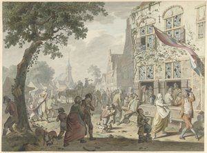 Dorpskermis door Leendert Overbeek
