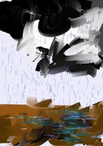 Abstracte regenstorm door Lembayung senja studio [Vintage Poster]
