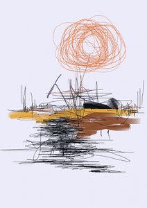 Abstracte zonreflectie door Lembayung senja studio [Vintage Poster]