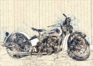 Klassieke motorkunst door Lembayung senja studio [Vintage Poster]