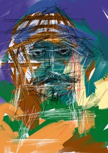 Intens abstract portret door Lembayung senja studio [Vintage Poster]
