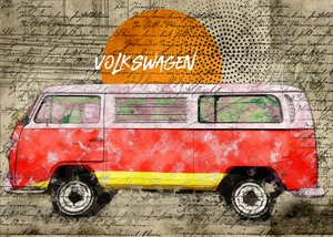 Retro Camper Van door Lembayung senja studio [Vintage Poster]