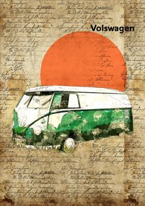 Retro Van Sunset door Lembayung senja studio [Vintage Poster]