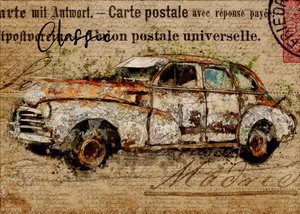 Verroeste klassieke auto