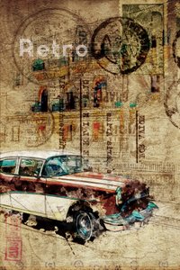 Roestige retro-stadsauto