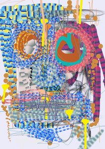Levendige abstracte geometrie door Lembayung senja studio [Vintage Poster]