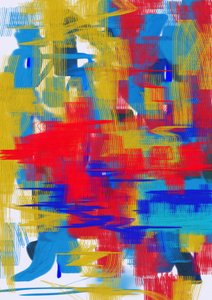 Levendige abstracte penseelstreken door Lembayung senja studio [Vintage Poster]
