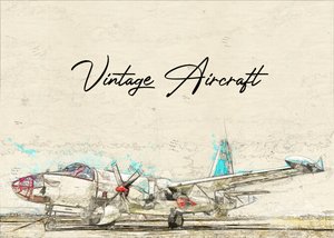 Schets van een vintage vliegtuig