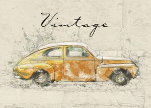Schets van een oldtimer