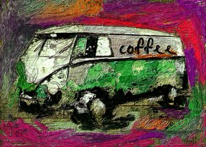 Vintage Coffee Van door Lembayung senja studio [Vintage Poster]