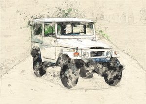 Vintage offroad-schets door Lembayung senja studio [Vintage Poster]