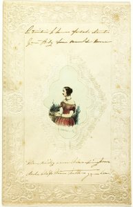 Valentine zonder titel (Vrouw in roze jurk)