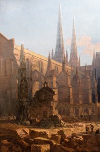 De ontruiming van de Sint-Andrieskathedraal, detail.1865 (Olieverf op doek) door Leo Drouyn