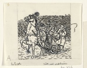 Arrenslee getrokken door een paard