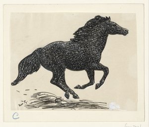 Galopperend paard door Leo Gestel (signed by artist)