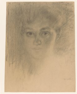 Gezicht van een vrouw door Leo Gestel (signed by artist)