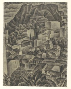 Italiaans bergdorp door Leo Gestel (signed by artist)